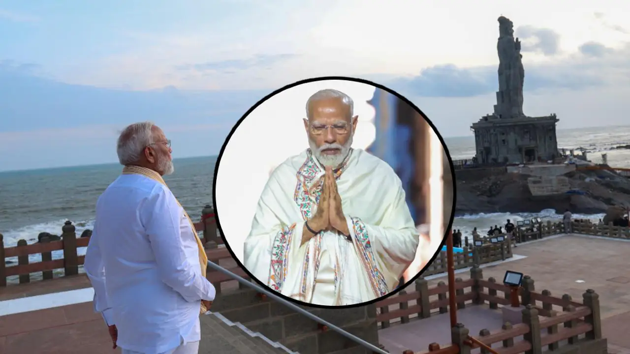 PM Modi Embarks on 45-Hour Meditation Marathon at Iconic Vivekananda Rock Memorial