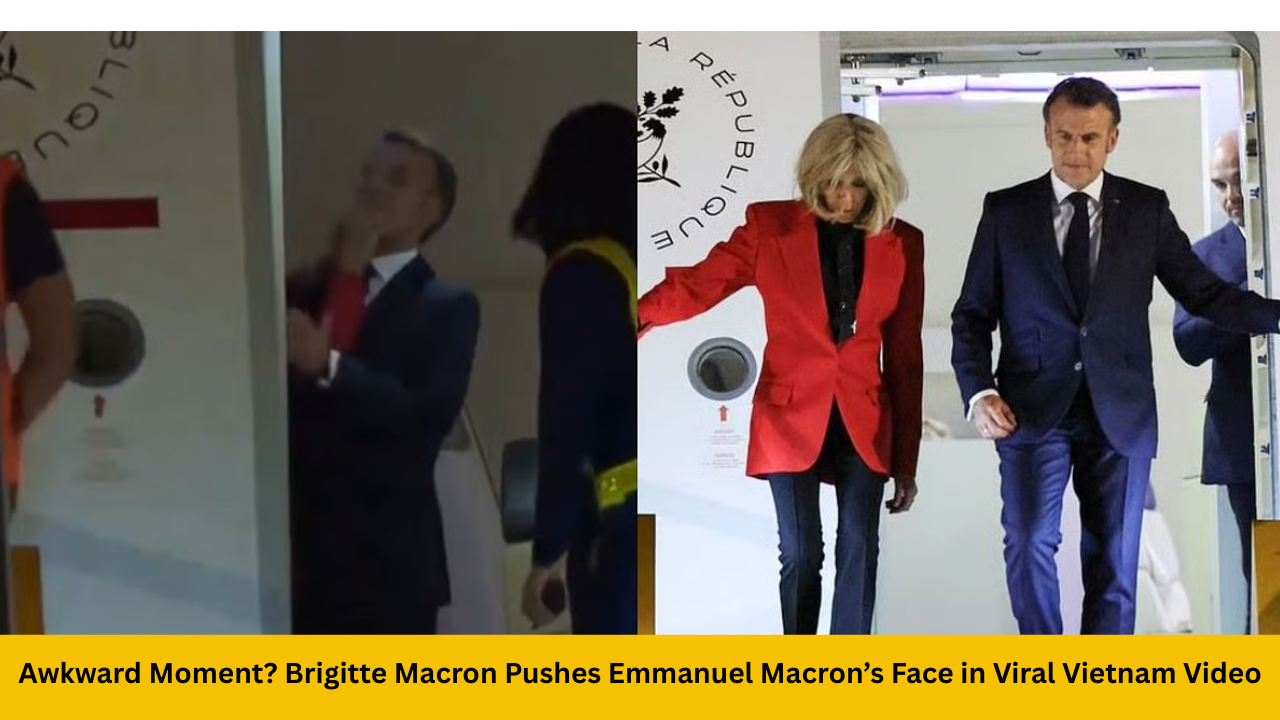 Awkward Moment? Brigitte Macron Pushes Emmanuel Macron’s Face in Viral Vietnam Video