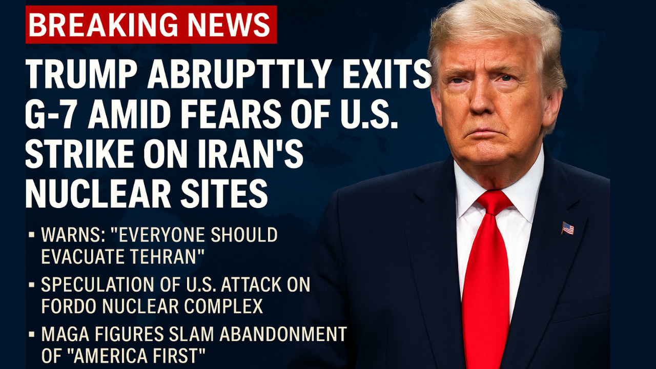 Trump Abruptly Exits G-7, Sparks Fears of U.S. Strike on Iran Nuclear Facility