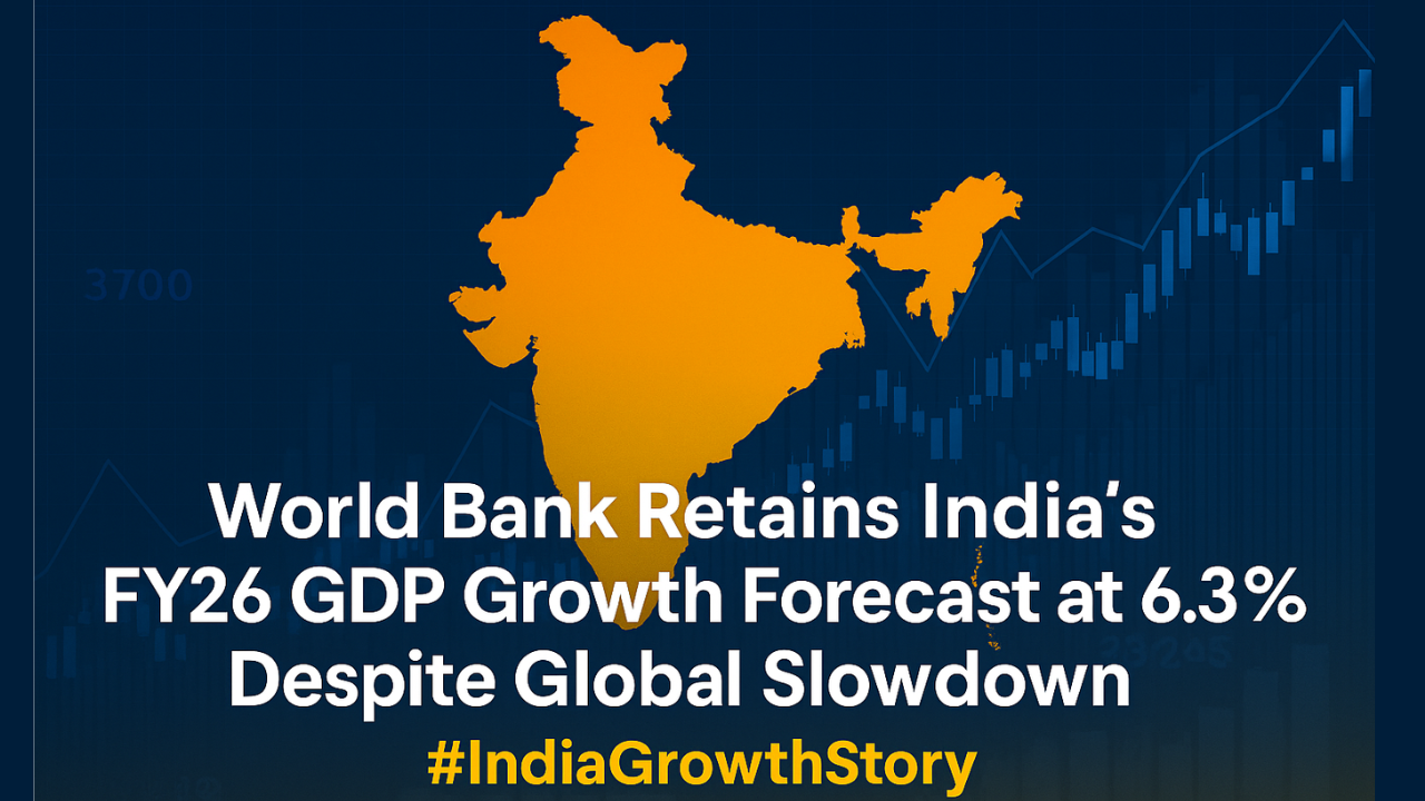 India Defies Global Gloom: World Bank Retains FY26 GDP Forecast at 6.3%, Trade Wars Slam Global Growth