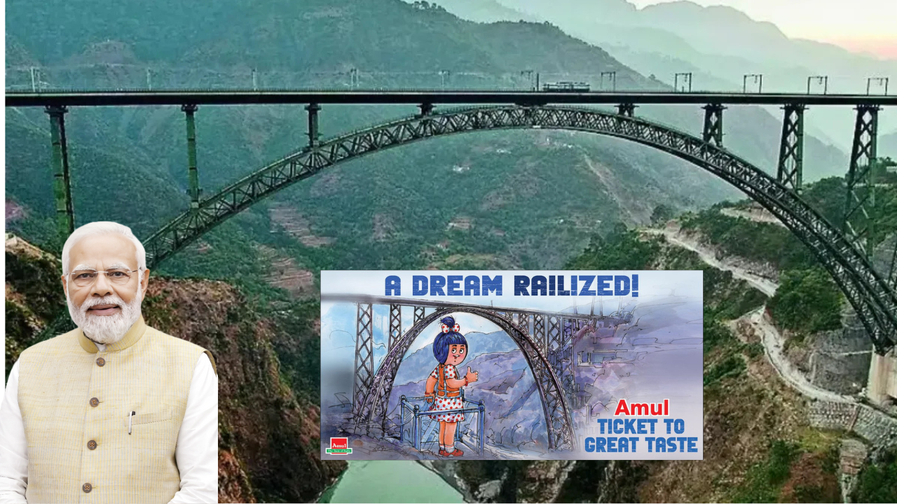 Amul Celebrates Chenab Bridge with ‘A Dream Railized’ Ad; Railways Minister Ashwini Vaishnaw Responds