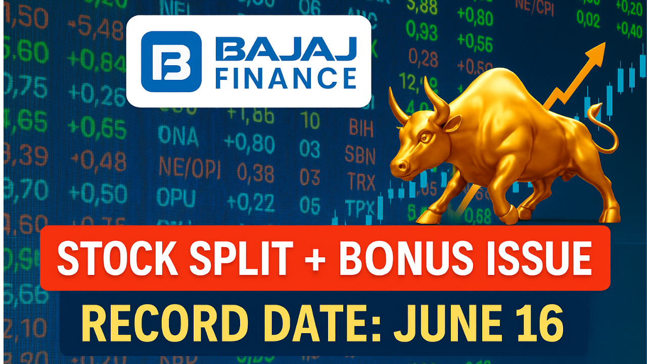 Bajaj Finance Shares Jump 4% After Record Date Fix for Stock Split and 4:1 Bonus Issue