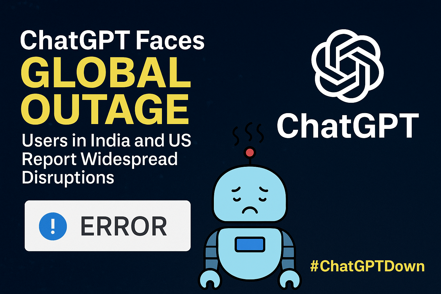ChatGPT down Outage Hits Users Globally, Sparks Panic and Memes: India and US Among Worst Affected
