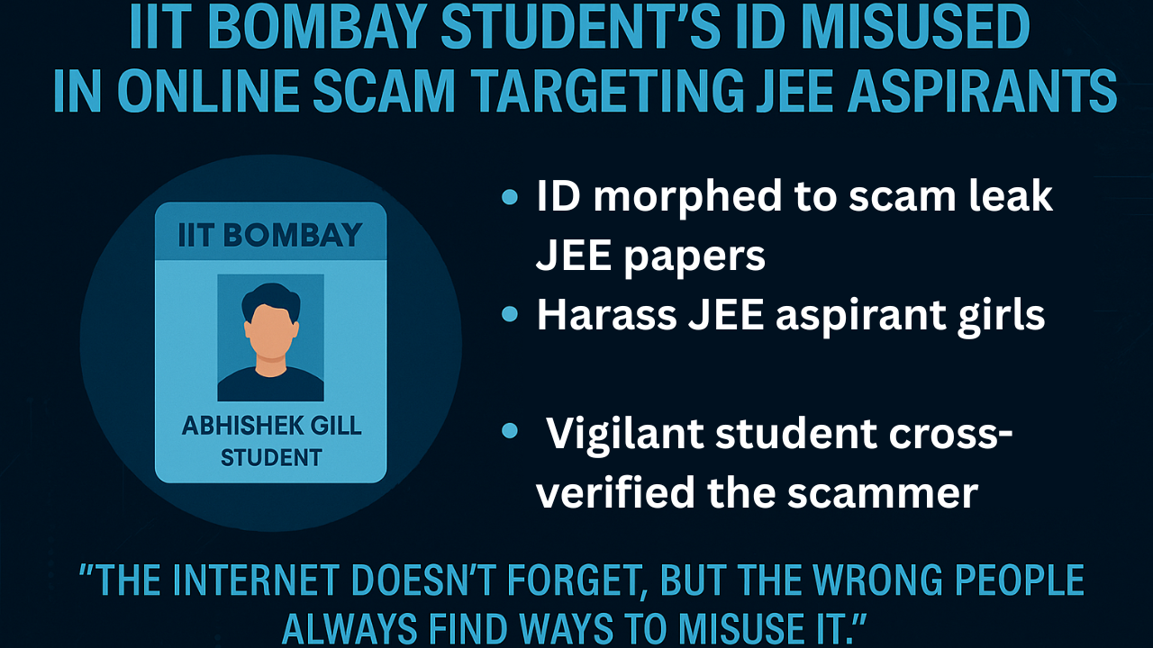 IIT Bombay student Abhishek Gill’s ID was misused in an online scam targeting JEE aspirants. Here's how the impersonation unfolded and why students need to be digitally cautious.