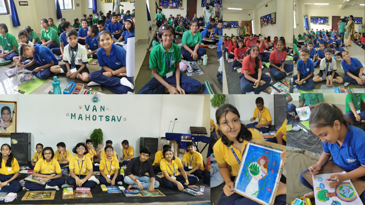 Saraswati World School Celebrates Van Mahotsav with Tree Plantation and Drawing Competition