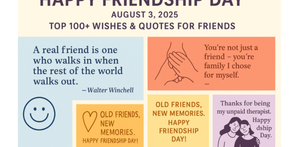 🧡 Happy Friendship Day 2025 | Top 100+ Wishes & Quotes Whether you want to laugh, cry, or just say "thank you," we’ve got the best quotes, captions, and messages for Friendship Day. 🌍 Celebrating August 3 with love, gratitude, and lifelong bonds. #FriendshipDay2025 #FriendshipDayQuotes #MessageIdeas #BFFGoals #CelebrateFriendship
