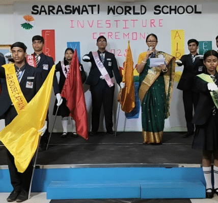 Investiture Ceremony 2025: Saraswati World School Empowers Future Leaders with Values of Discipline and Service