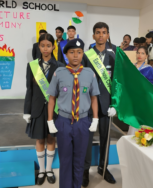 Investiture Ceremony 2025: Saraswati World School Empowers Future Leaders with Values of Discipline and Service