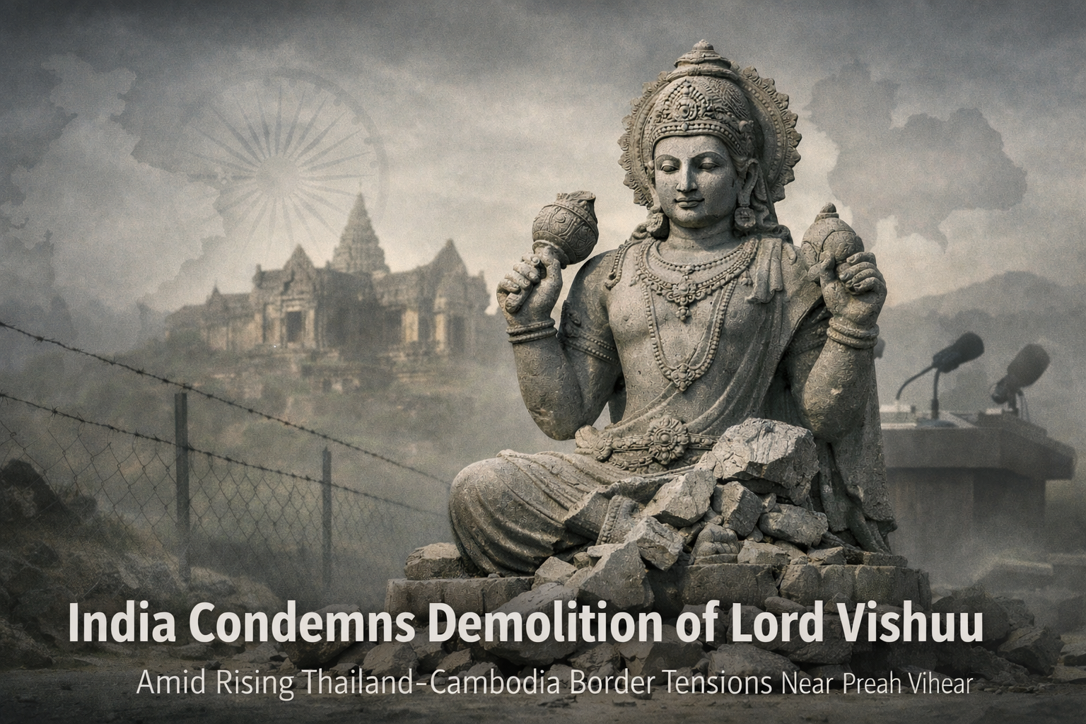 India Condemns Demolition of Lord Vishnu Statue Amid Escalating Thailand–Cambodia Border Dispute 12 Lord Vishnu Statue