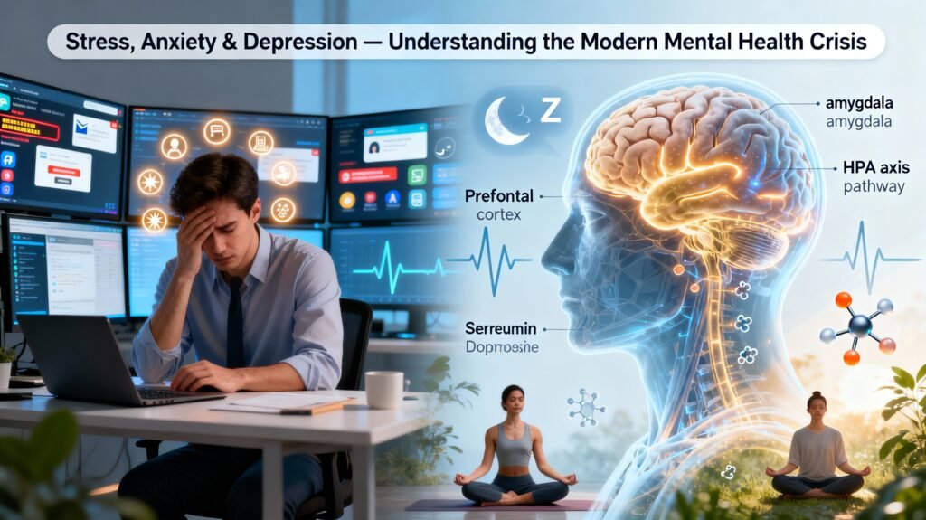 Rising Stress, Anxiety and Depression: Causes, Symptoms, Brain Science & Proven Ways to Heal in a Fast-Paced Modern World” 2 Stress Anxiety and Depression
