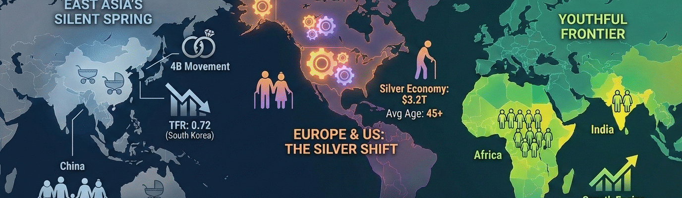 The Great Emptying: Inside the Radical 2026 Race to Save the Human Workforce 29 From South Korea’s 4B movement to the rise of $3.2T Silver Economies, explore how the 2026 population cliff is redrawing the global map of power.