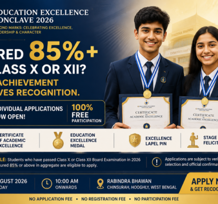 Education Excellence Conclave 2026 Opens Free Applications for Class X, XII Students Scoring 85%+ 1 Student Recognition 2026