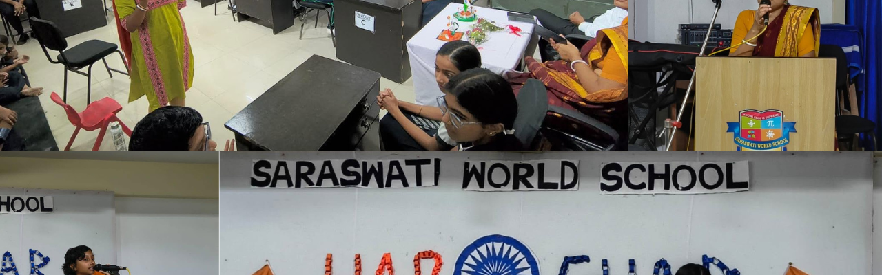 Har Ghar Tiranga at Saraswati World School: Students Celebrate Patriotism Through Quiz, Pledge and Tiranga Rally 15 har ghar tiranga